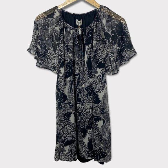 NWT Show Me Your Mumu Floral Print Flutter Hippie Boho Mini Dress Short Sleeves - Picture 2 of 12